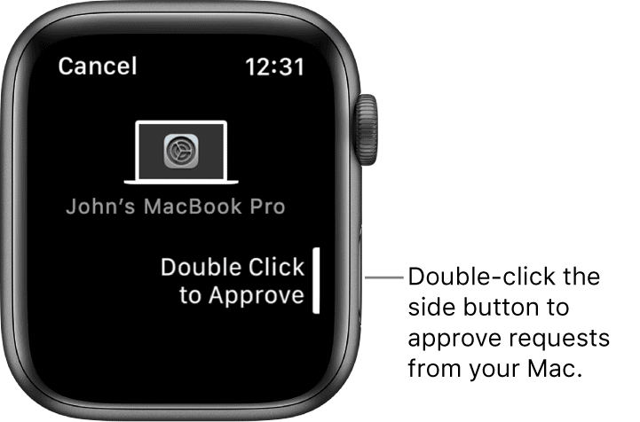 Apple Watch apstiprināšanas pieprasījums Mac datorā