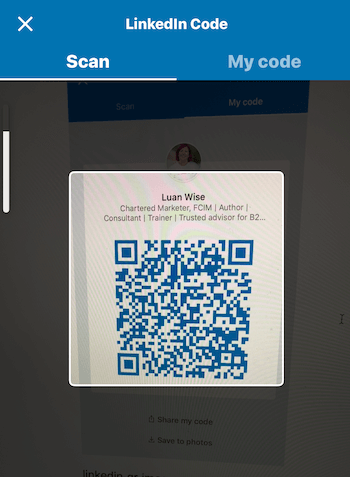 Koda ekrāns mobilajā lietotnē LinkedIn