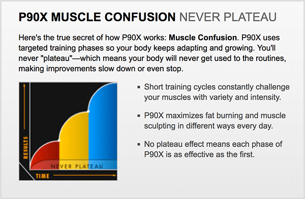 Lai radītu zinātkāri, P90X izmantoja terminu muskuļu apjukums.