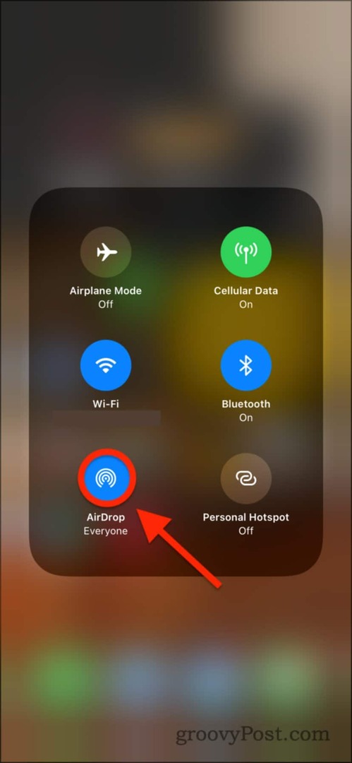 AirDrop iespējošana iPhone tālrunī