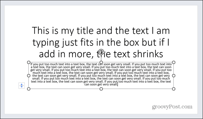 Powerpoint teksts ir pārāk mazs