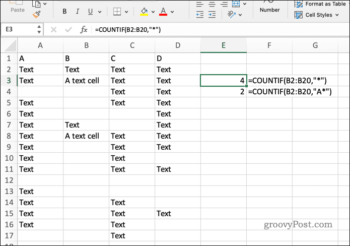 CONITF formula programmā Excel