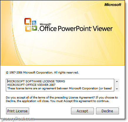 Microsoft PowerPoint skatītāja instalēšana