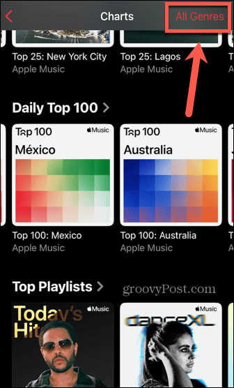 Apple mūzikas topos visos žanros