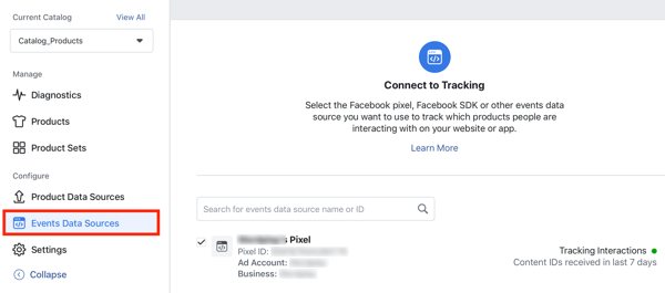 Lai pievienotu Facebook pikseļu savam katalogam, izmantojiet izvēlnes opciju Facebook Event Setup Tool, 24. darbība