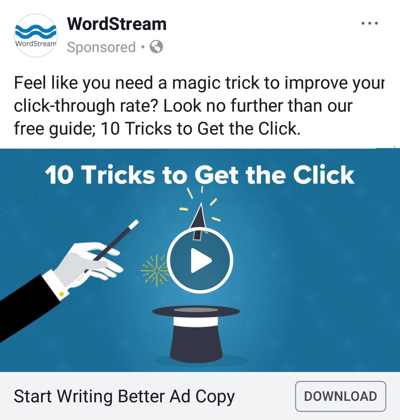 Facebook reklāmas paņēmieni, kas nodrošina rezultātus, piemēram, WordStream piedāvā bezmaksas ceļvedi