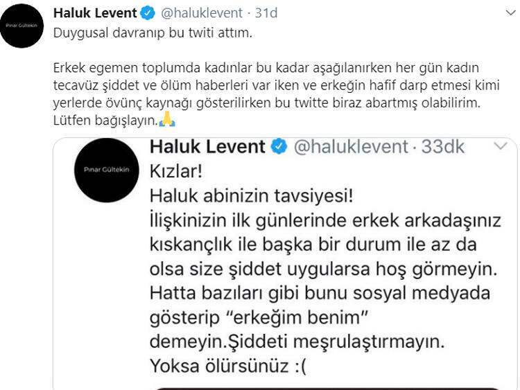 Haluk Levent Pınar reaģēja pēc dalīšanās, ko viņš veica pēc Gültekina slepkavības!