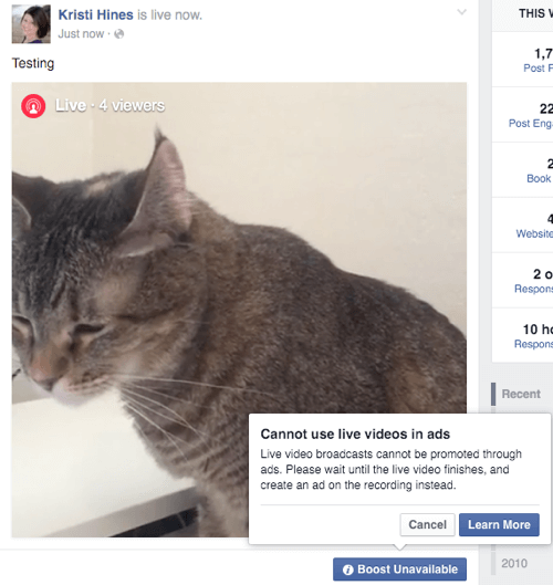 facebook tiešraides video palielinājums nav pieejams