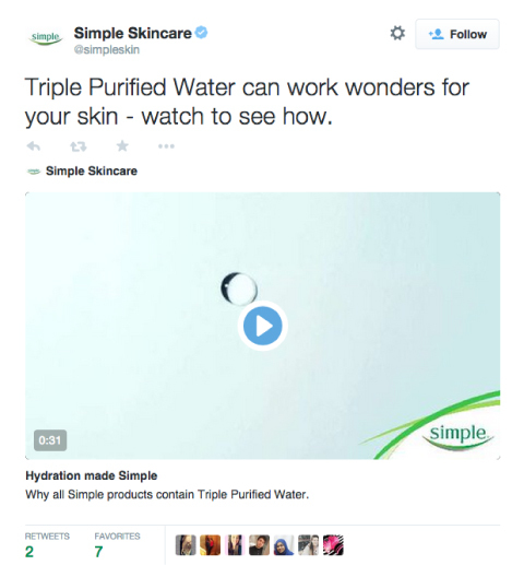 vienkārša ādas kopšanas twitter video produktu reklāma