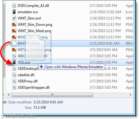 ar XDE.exe atveriet failu WM70Full.bin