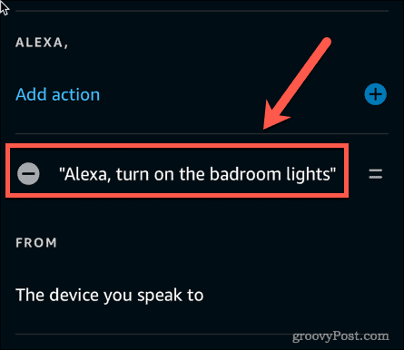 Alexa darbības frāze