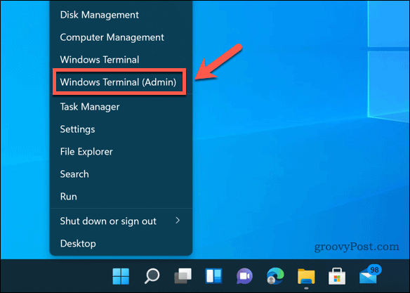 Windows termināļa atvēršana operētājsistēmā Windows 11