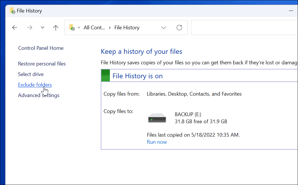 Izslēdziet lietošanas failu vēsturi operētājsistēmā Windows 11