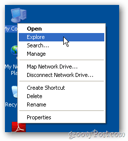 Palaidiet Windows Explorer
