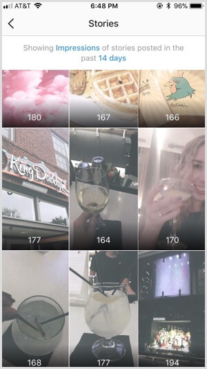 Instagram ieskatu stāsti sakārtoti pēc seansiem