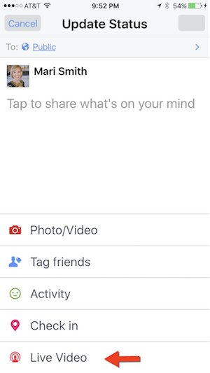 video tiešraides Facebook lietotne
