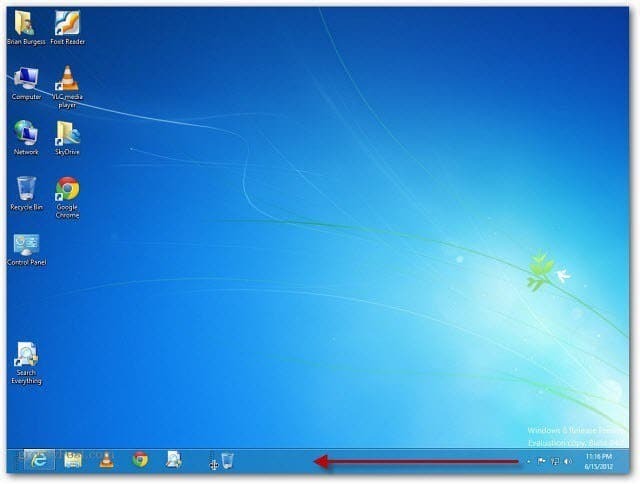 Kā pievienot atkritni Windows 8 uzdevumjoslai