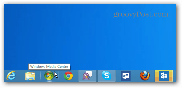Windows Media Center ikona Uzdevumjosla