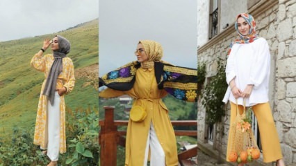 Dzeltenas drēbes hidžābā