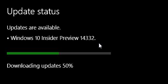 Windows 10 priekšskatījuma versija 14332, kas šodien izlaista Insiders