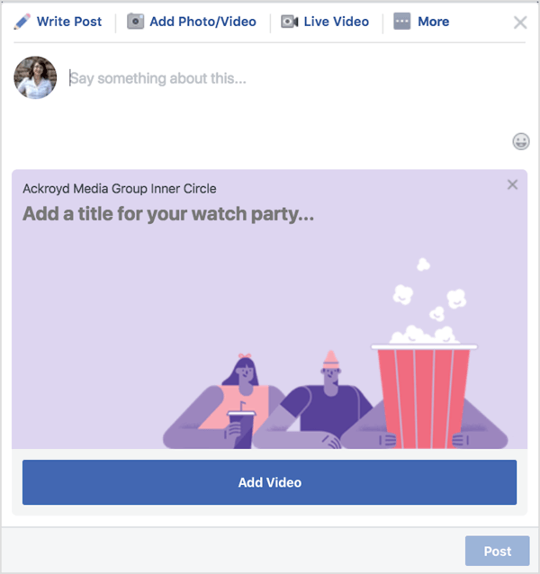 Piešķiriet savai Facebook skatīšanās ballītei nosaukumu un aprakstu.