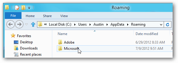 Lietotņu datu viesabonēšana Microsoft Windows 8