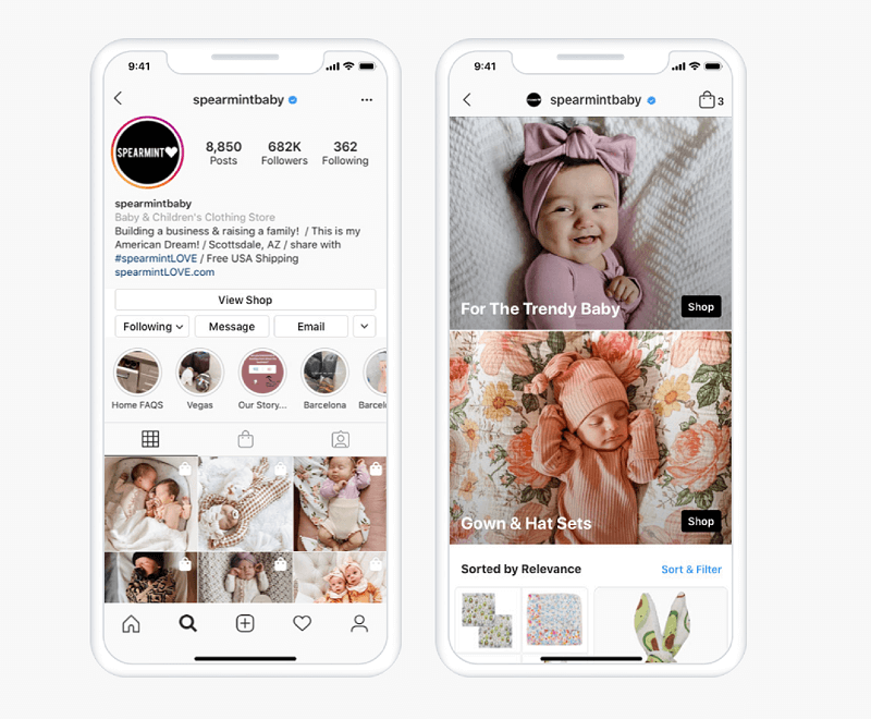 Sākot ar vasaru ASV, Instagram veikals ļauj lietotājiem pārlūkot produktus un izpētīt kolekcijas tieši a īpaša iepirkšanās cilne, kas atrodama vietnē Instagram Explore un kas novirzīs lietotājus tieši uz zīmola veikalu vai veikalā ziņas.