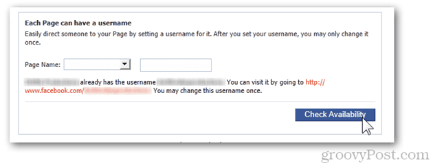 facebook lapas iestatījumos lietotājvārds mainās lietotājvārds katrā lapā var būt lietotājvārda lapas nosaukums, pārbaudot pieejamību