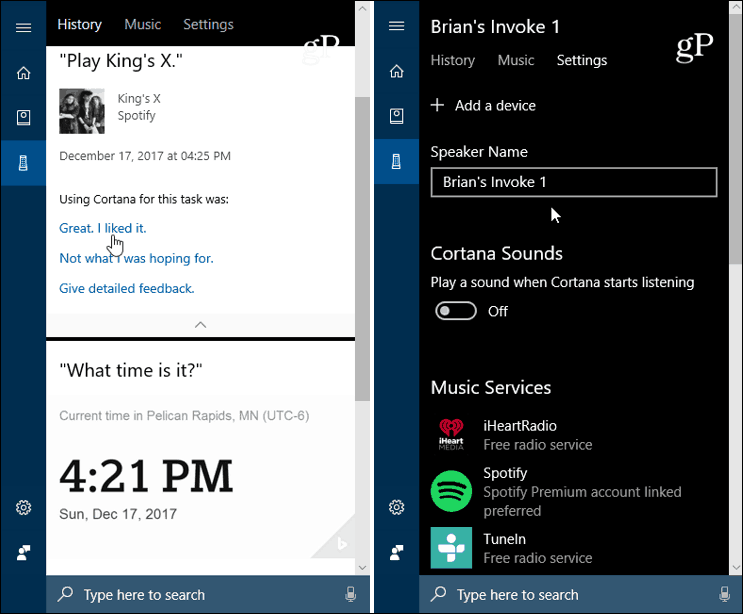 Cortana Windows 10 izsaukt iestatījumus