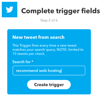 Izveidojiet IFTTT sīklietotni, kuru iedarbina meklēšana vietnē Twitter.
