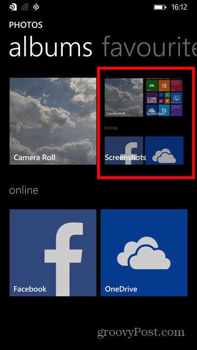 Windows Phone 8.1 ekrānuzņēmumu albumi