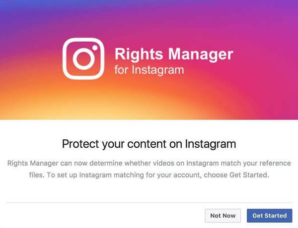 Šķiet, ka Instagram ir iespējojis Instagram Rights Manager.