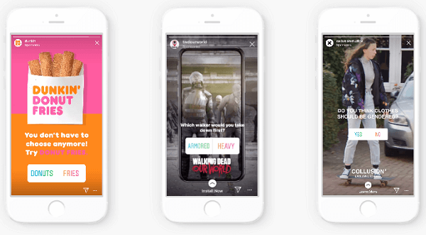 Instagram pievienoja iespēju iekļaut sponsorētos stāstos interaktīvus elementus, sākot ar aptauju uzlīmi.