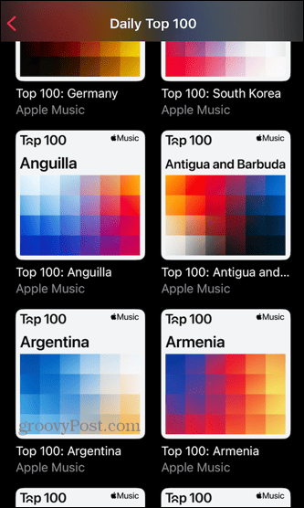 Apple mūzikas topu top 100 valstis