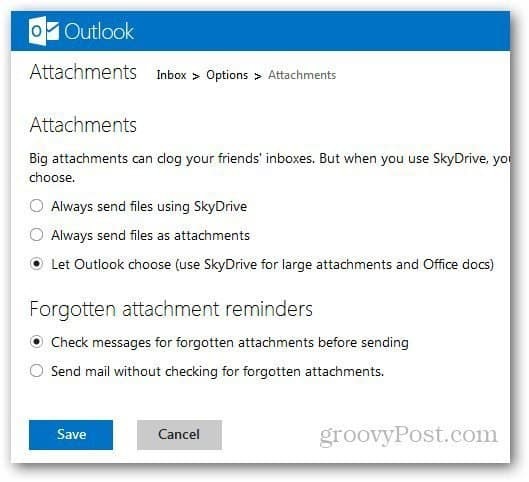 Kā pārvaldīt pielikumus vietnē Outlook.com