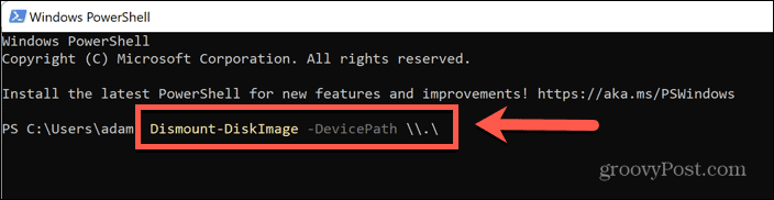Powershell demontāžas diskdzinis