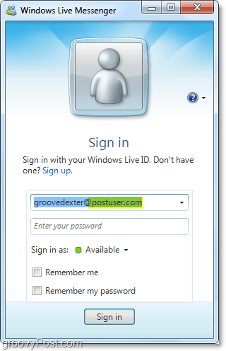 Windows Live Messenger var izmantot kopā ar jūsu domēna kontu, ja jūs to iestatījāt