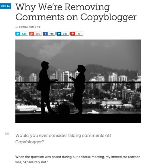 copyblogger noņemt komentārus