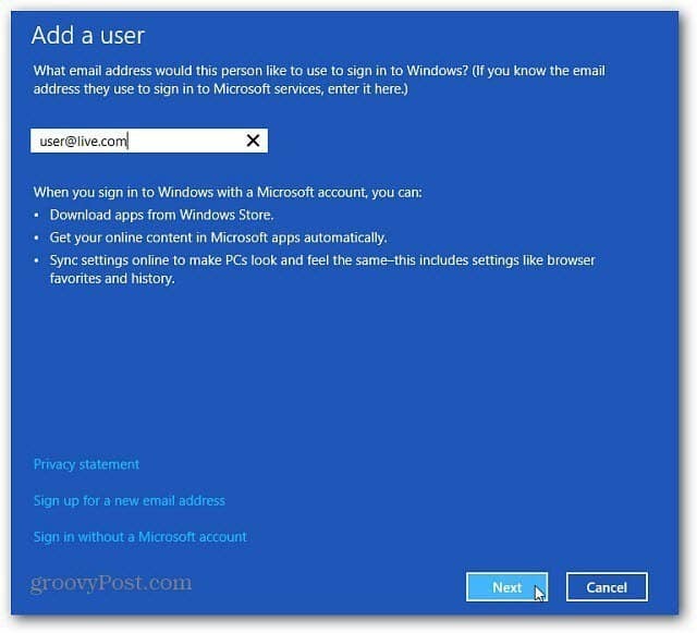 Kā pievienot un pārvaldīt jaunus lietotājus sistēmā Windows 8