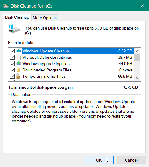 notīrīt sistēmas failus diska tīrīšana Windows 10