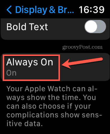 Apple Watch vienmēr ir ieslēgti iestatījumi