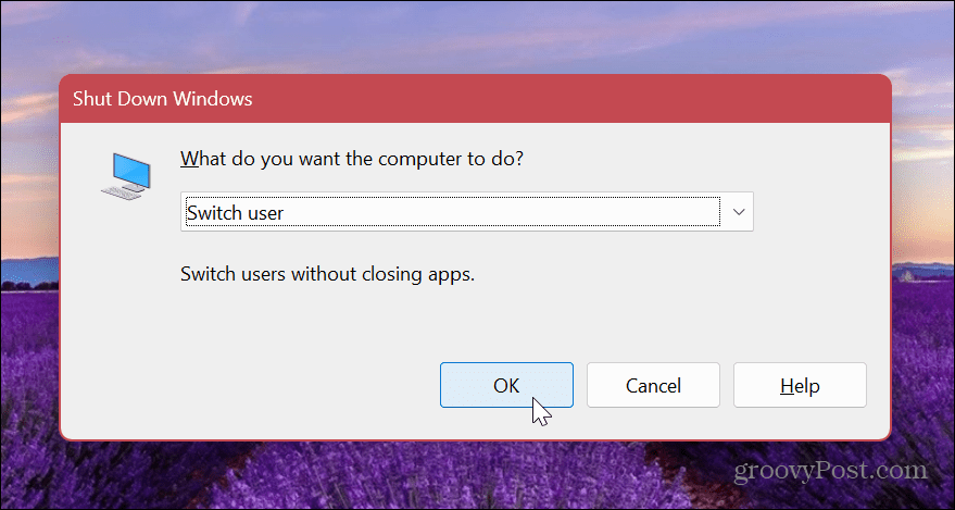 Pārslēdziet lietotāju kontus operētājsistēmā Windows