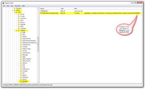 OLK mapes atrašanās vieta operētājsistēmām Windows 7 un Outlook 2010