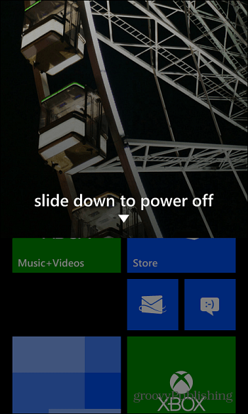 Sānu uz leju, lai izslēgtu Windows Phone 8