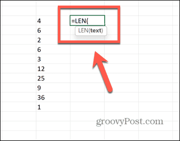 Excel Len funkcija