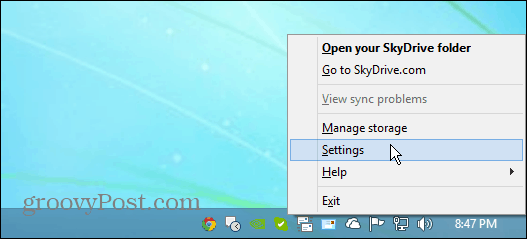 SkyDrive iestatījumi