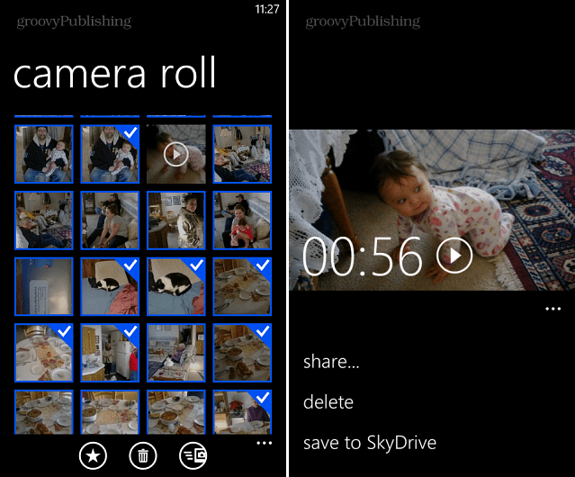 Windows Phone 8: fotoattēlu un video augšupielāde SkyDrive