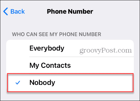 Neviens nevar redzēt tālruņa numuru iPhone tālrunī Telegram