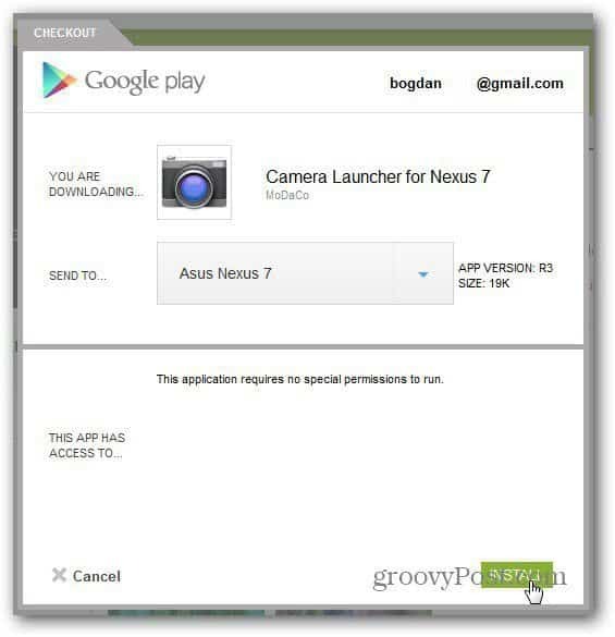 google nexus 7 instalēšanas kamera