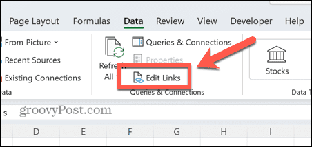 Excel rediģēšanas saites